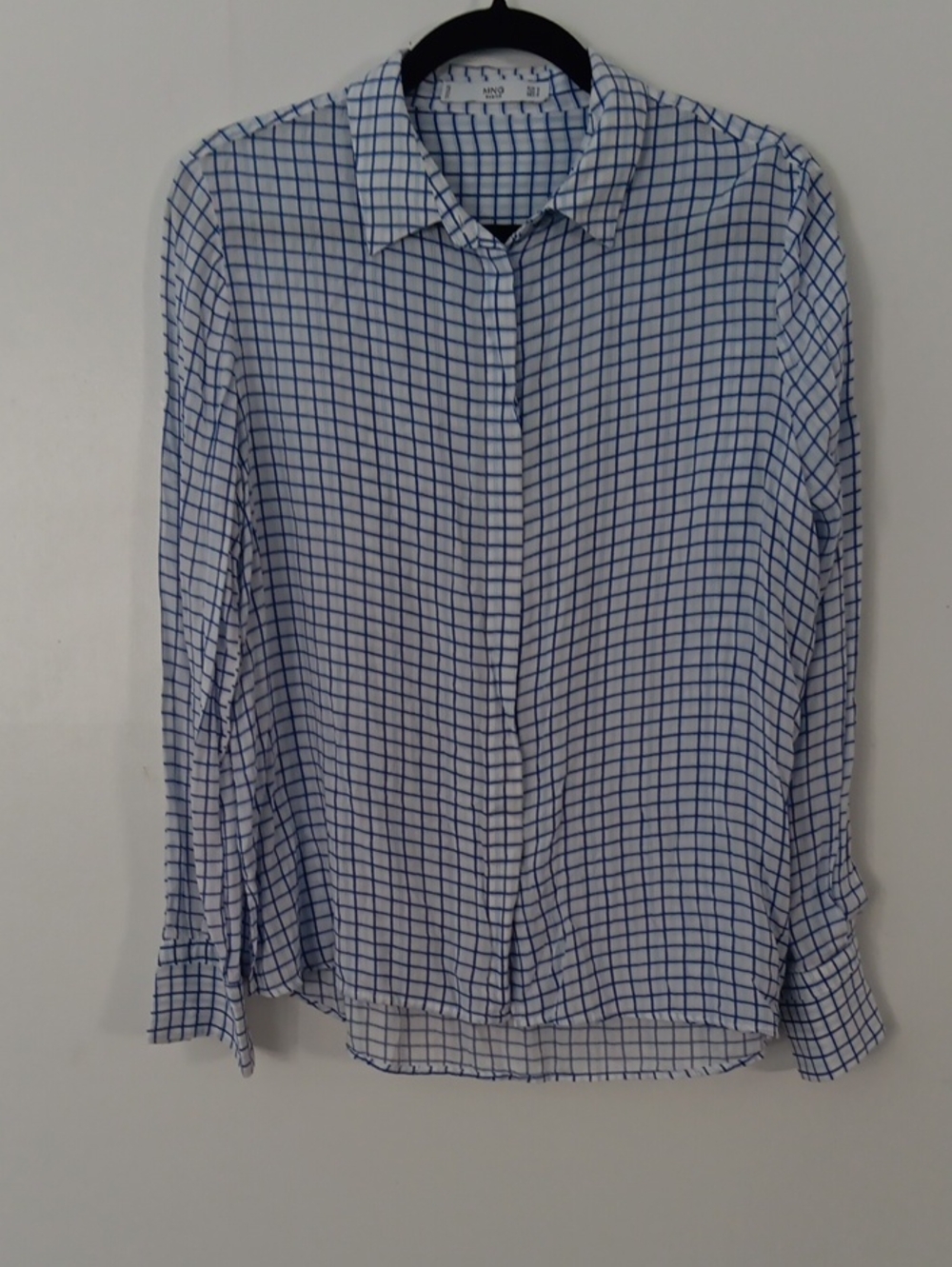 Mango  Windowpane Check Button Up Shirt #3746
